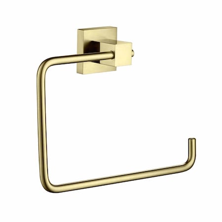Kibi Cube Bathroom Towel Ring - Brush Gold. KBA1506BG